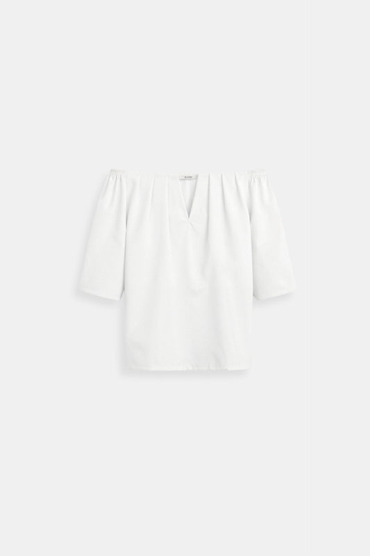Old Money Elegant Loose Solid Pleated Notch Neck T-shirt