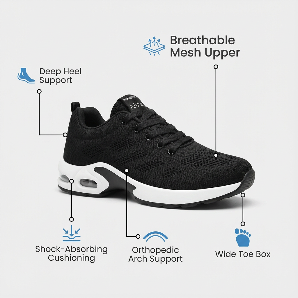 12-Hour Shift Shoes for All-Day Foot, Knee & Back Pain Relief (BOGO)