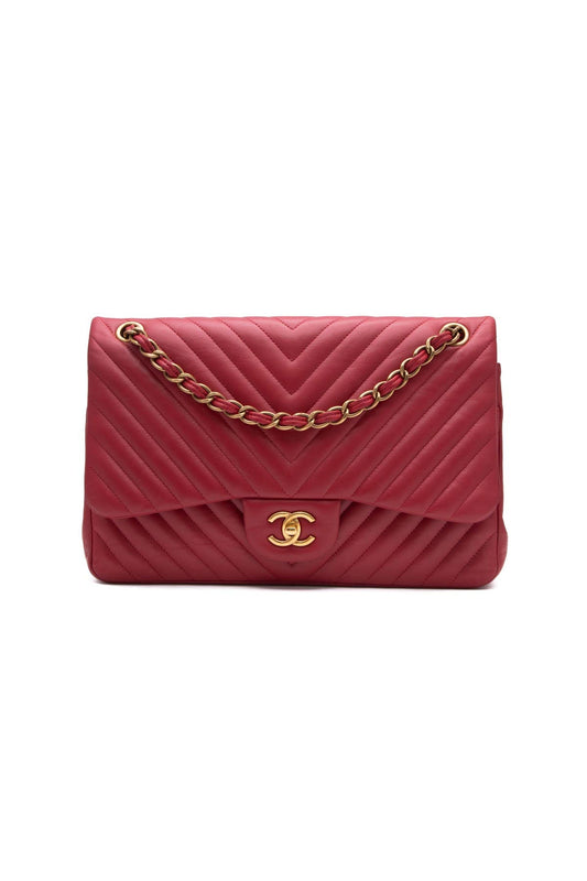 Chevron Jumbo Double Flap Bag
