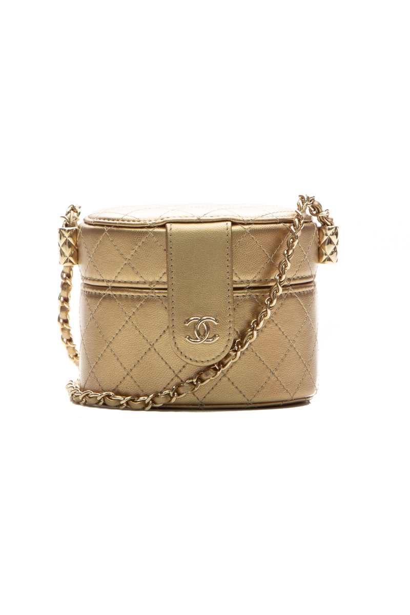 Round Vanity Clutch with Chain