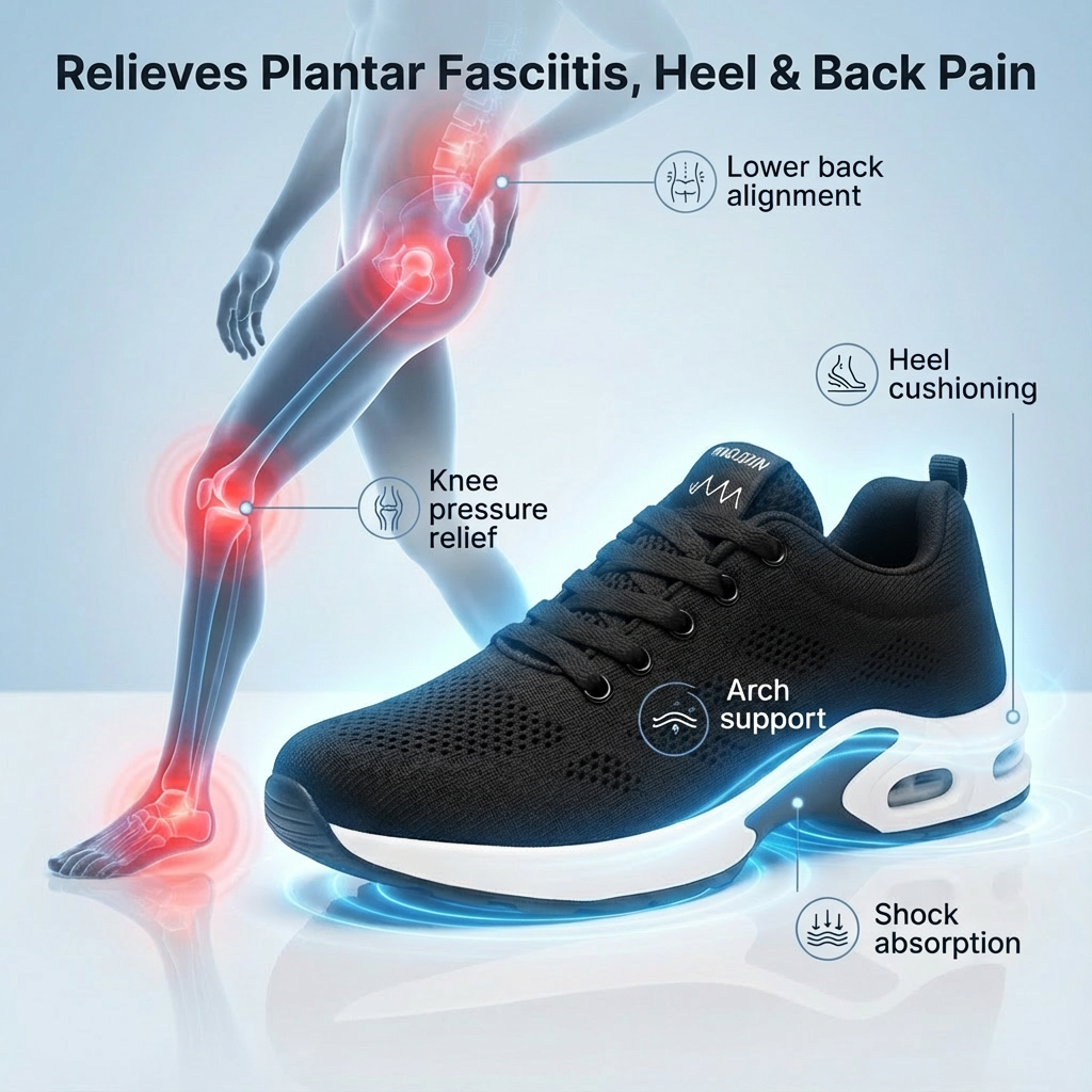 12-Hour Shift Shoes for All-Day Foot, Knee & Back Pain Relief (BOGO)