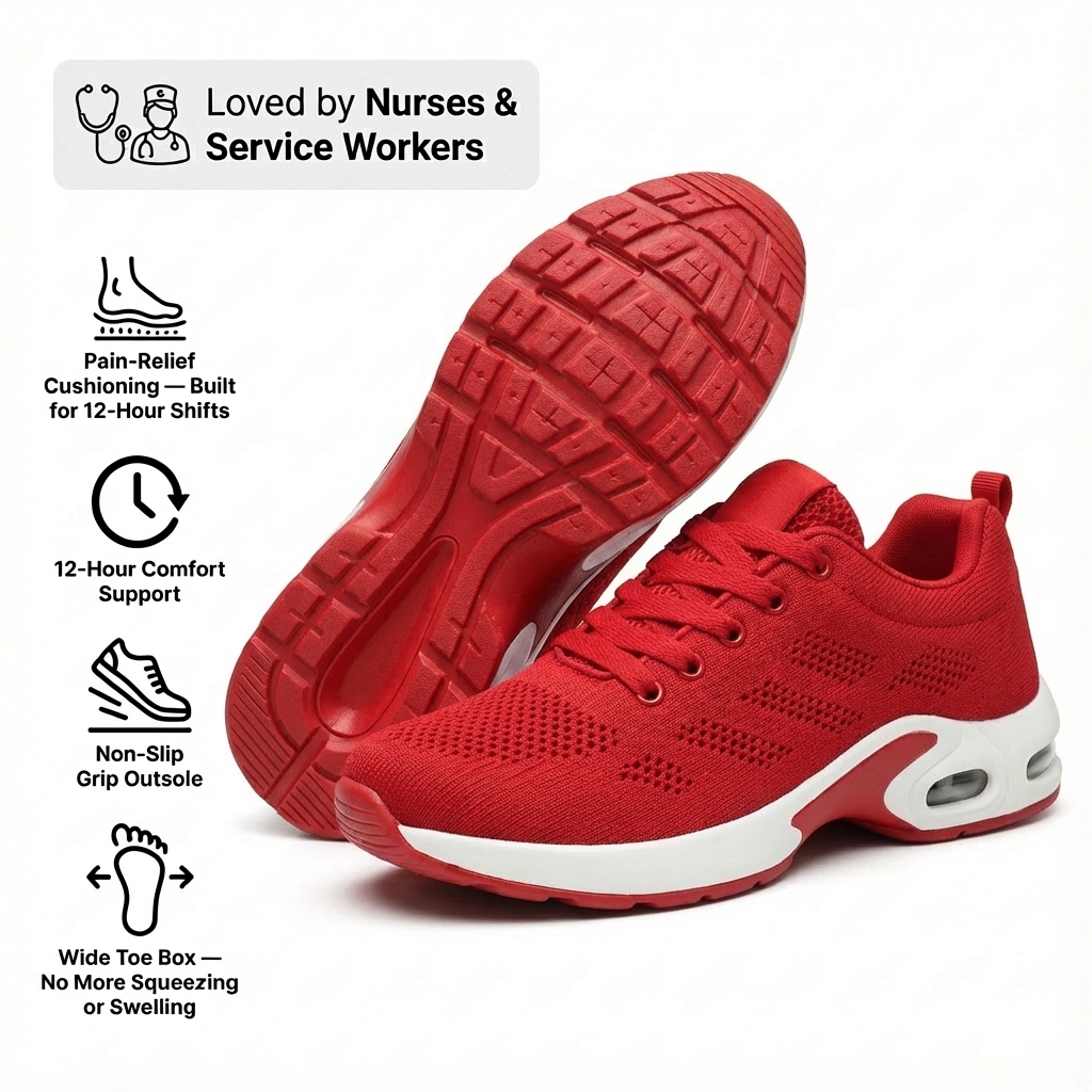 12-Hour Shift Shoes for All-Day Foot, Knee & Back Pain Relief (BOGO)
